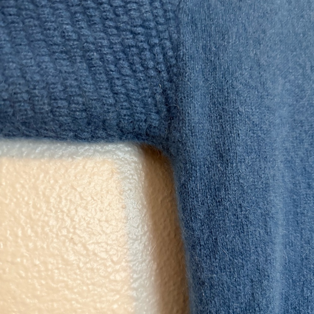 Soft Surroundings - Aisling Cashmere Blue Button Accent Long Sleeve Sweater - 1X - Picture 7 of 10